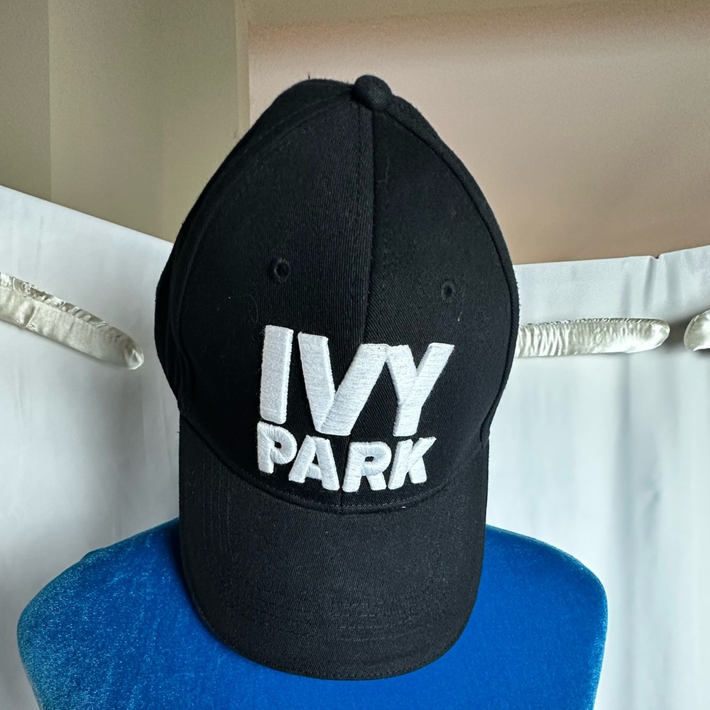 IVY PARK Black Unisex Baseball Cap with Bold Logo in White Embroidery